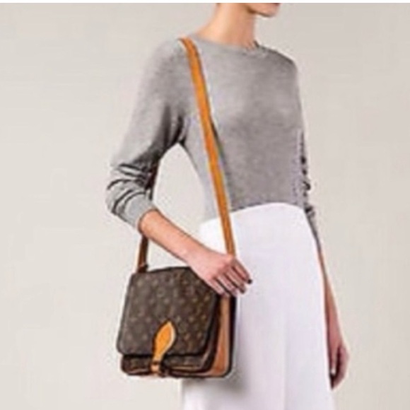 LOUIS VUITTON Cartouchiere GM VTG Monogram Crossbody Shoulder Bag Vintage - Picture 1 of 16